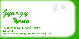 gyorgy mano business card