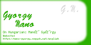 gyorgy mano business card
